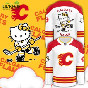 2024 Calgary Flames x Hello Kitty 50th Anniversary Jersey (White) – Limited Edition Collectible