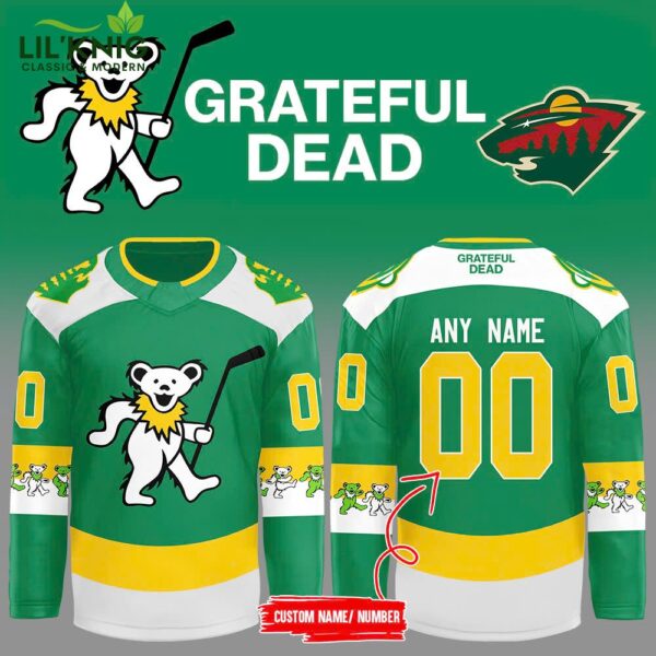 2024 Minnesota Wild x Grateful Dead Night Personalized Jersey | Limited Edition NHL Grateful Dead Collaboration