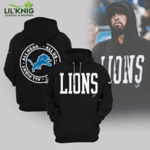 2024 New 3D Lions Black Hoodie – NFL Limited Edition