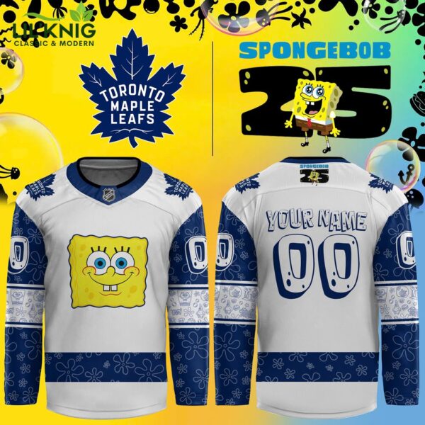 2024 Toronto Maple Leafs x SpongeBob 25th Anniversary Exclusive Personalized Jersey | Custom NHL Jersey