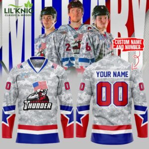 Adirondack Thunder x Military Jersey 2024 Custom Name and Number