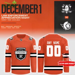 Anaheim Ducks 2024 Law Enforcement Appreciation Night Premium Limited Jersey