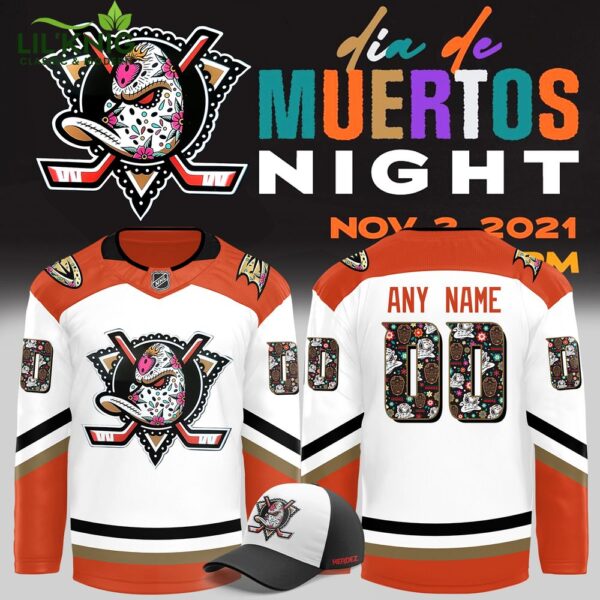 Anaheim Ducks Dia De Los Muertos 2024 Custom Jersey – Cultural Celebration Gear