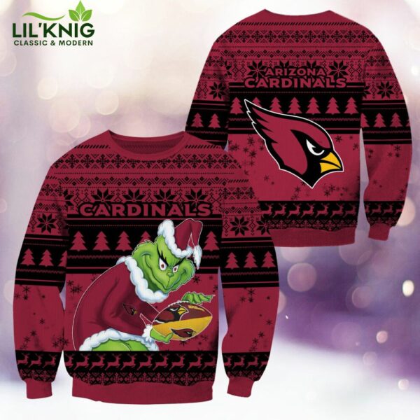 Arizona Cardinals Christmas Grinch Knitted Sweater – Official NFL Holiday Apparel