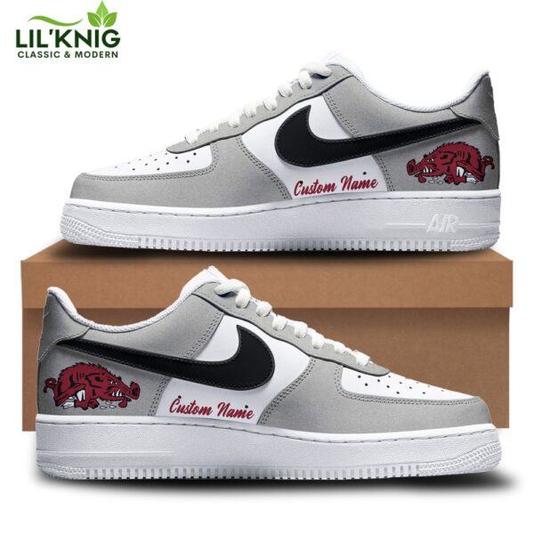 Arkansas Razorbacks Custom Name Air Force 1 Nike Sneakers 2024 Limited Edition