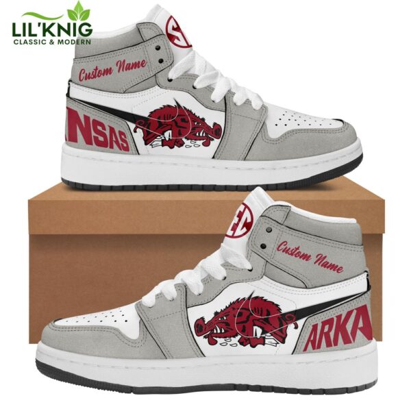 Arkansas Razorbacks Custom Name Air Jordan 1 Nike Sneakers 2024 Limited Edition