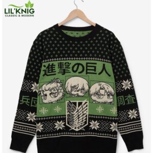 Attack On Titan Chibi Characters Holiday Sweater