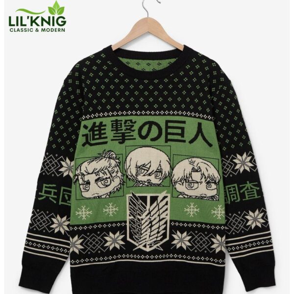 Attack On Titan Chibi Characters Holiday Sweater