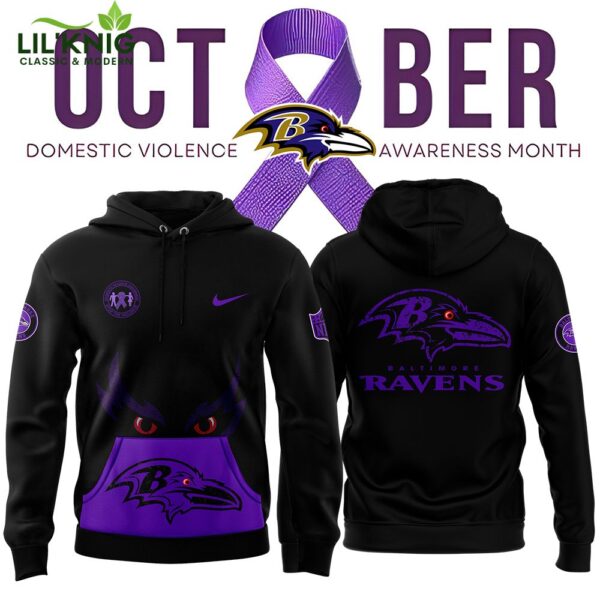 Baltimore Ravens Men’s Nike Black 2024 Domestic Violence Awareness Month Hoodie