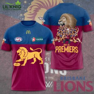 Brisbane Lions 2024 Afl Premers 3D Tshirt