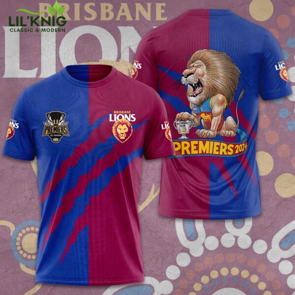 Brisbane Lions 2024 Premers 3D Tshirt