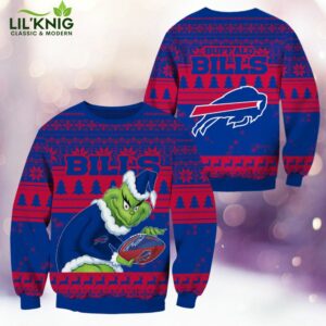 Buffalo Bills Christmas Grinch Knitted Sweater – Cozy NFL Fan Sweater