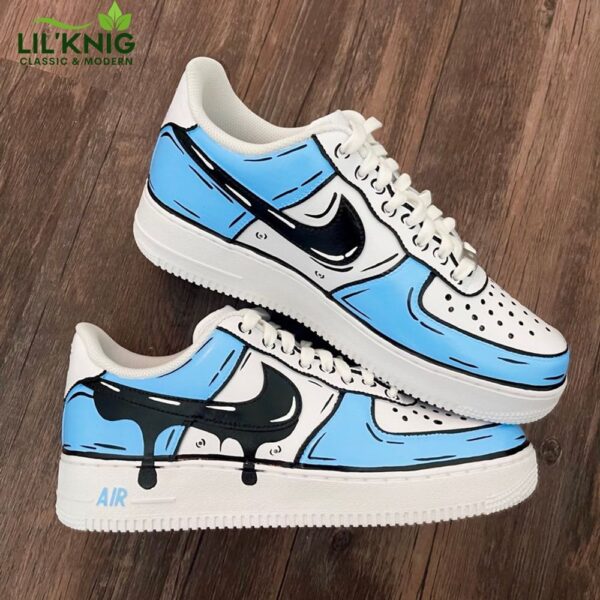 Cartoon Blue Drip Nike Sneaker Limited Edition Air Force 1