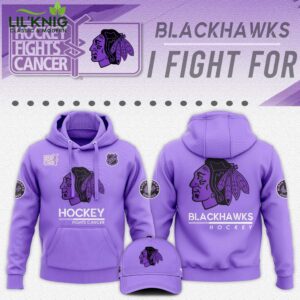 Chicago Blackhawks Hockey Fights Cancer Unisex Hoodie | NHL Cancer Awareness Hoodie