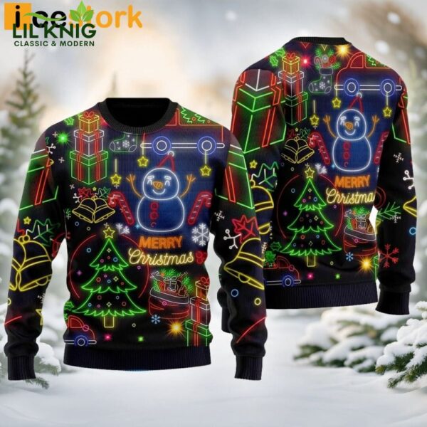 Christmas Bright Neon Lighting Ugly Sweater