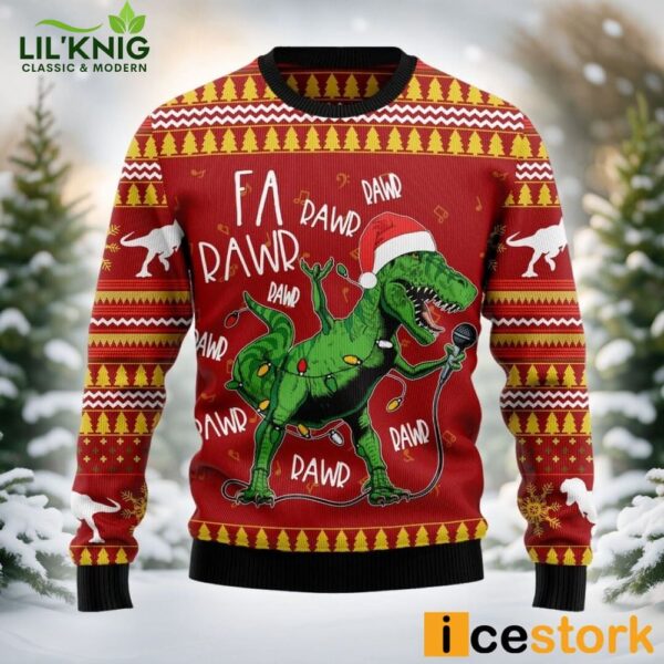 Christmas Singing Dinosaur Ugly Sweater