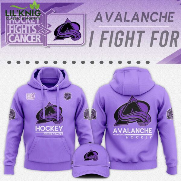 Colorado Avalanche Hockey Fights Cancer Unisex Hoodie | NHL Fight Against Cancer Hoodie