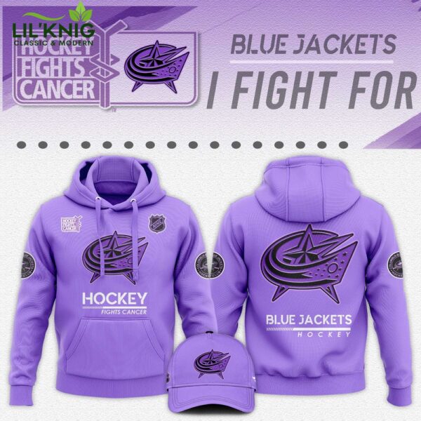 Columbus Blue Jackets Hockey Fights Cancer Unisex Hoodie | NHL Charity Hoodie for Cancer