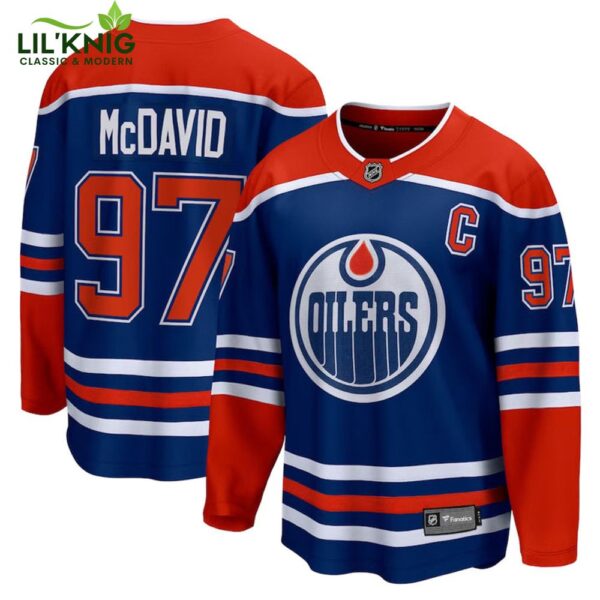 Connor Mcdavid Edmonton Oilers NHL Fanatics Breakaway Royal Home Jersey