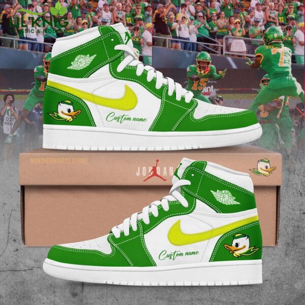 Custom Name Oregon Ducks Hot Limited Edition 2024 Air Jordan 1 Shoes