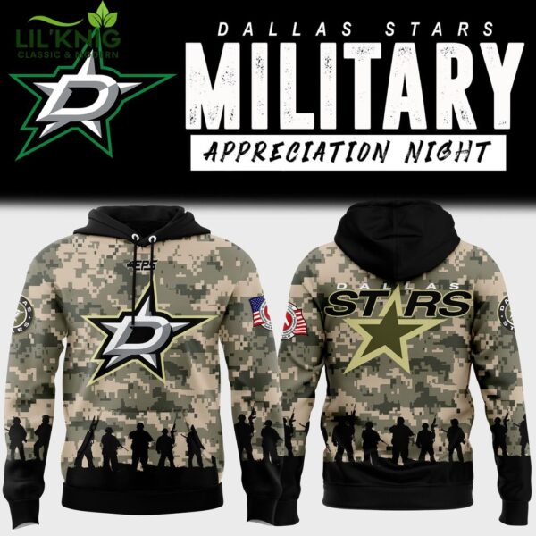 Dallas Stars Military Appreciation Night 2024 Pullover Hoodie – NHL Special Edition