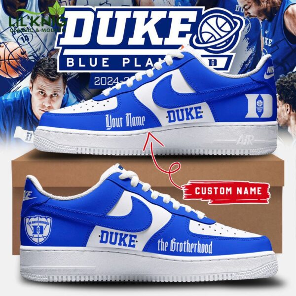 Duke Custom Name 2024 Nike Air Force 1 Sneakers