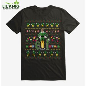 Elf Ugly Christmas Pattern T-Shirt