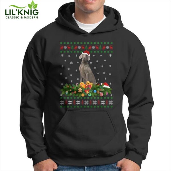 Family Matching Xmas Lighting Ugly Weimaraner Christmas Gift Hoodie