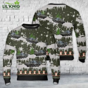 Finish Army Bushmaster Chain Gun AOP Christmas Sweater – Military Themed Holiday Wear