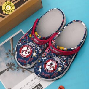 Footwearmerch Atlanta Braves Baseball team MLB Sport Custom Name Crocs Clogs Crocband Shoes Comfortable