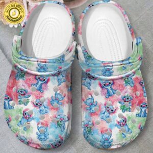 Footwearmerch Stitch Cartoon Crocs Crocband Clogs Shoes Comfortable For Men Women and Kids V2