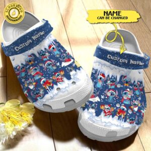 Footwearmerch Stitch Cartoon Crocs Crocband Clogs Shoes Comfortable For Men Women and Kids V4