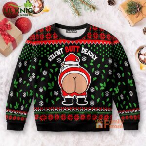 Funny Silent Butt Deadly Santa Ugly Unisex Sweater 2024 Christmas