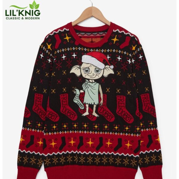 Harry Potter Dobby Santa Hat Holiday Sweater