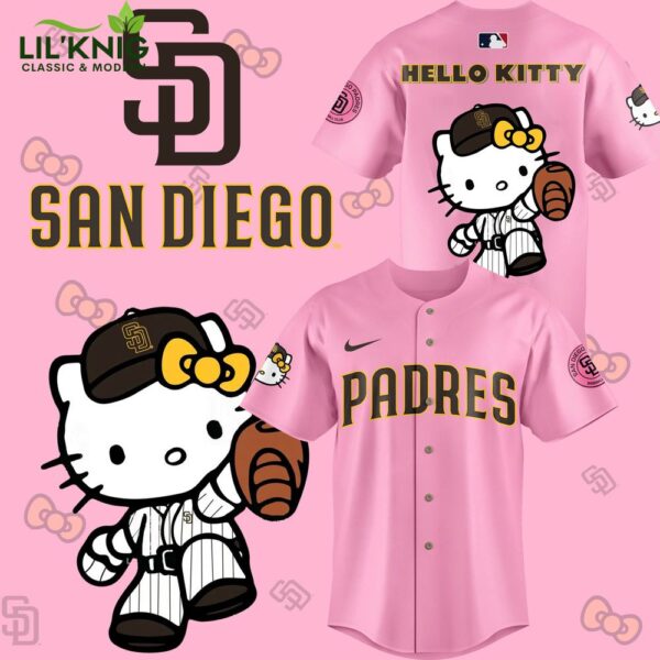 Hello Kitty Vs San Diego Padres 2024 Special Design Limited Pink Baseball Jersey