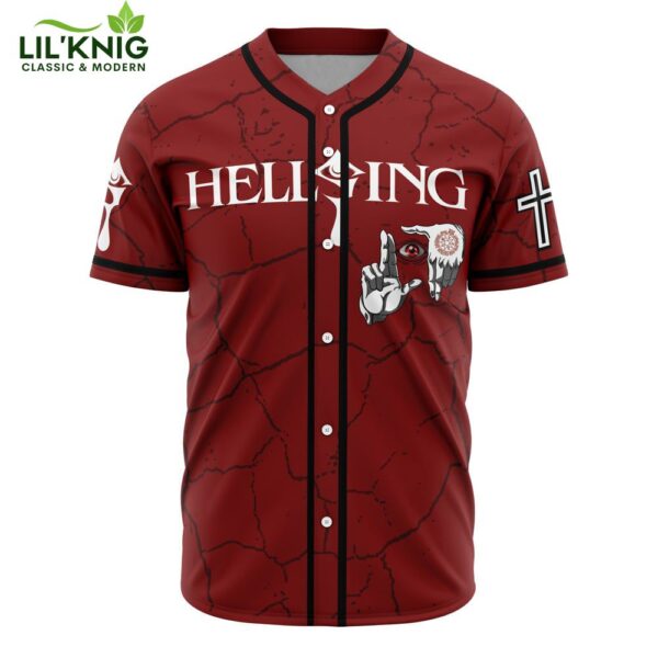 Hooktab 3D Printed Alucard Eyes V2 Hellsing Men’S Short Sleeve Anime Baseball Jersey