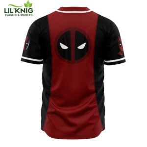 Hooktab 3D Printed Deadpool Marvel Men’S Short Sleeve Anime Baseball Jersey