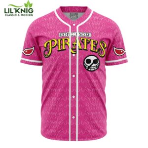 Hooktab 3D Printed Donquixote Pirates Doflamingo One Piece Men’S Short Sleeve Anime Baseball Jersey