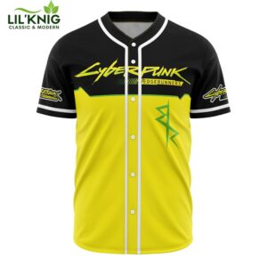 Hooktab 3D Printed Edgerunners V2 Cyberpunk 2077 Men’S Short Sleeve Anime Baseball Jersey