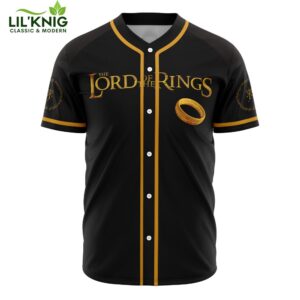 Hooktab 3D Printed Lotr Symbol Lord Of The Rings Men’S Short Sleeve Anime Baseball Jersey