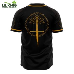 Hooktab 3D Printed Lotr Symbol Lord Of The Rings Men’S Short Sleeve Anime Baseball Jersey