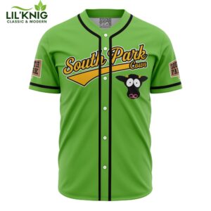 Hooktab 3D Printed Personalized Cows South Park Men’S Short Sleeve Anime Baseball Jersey