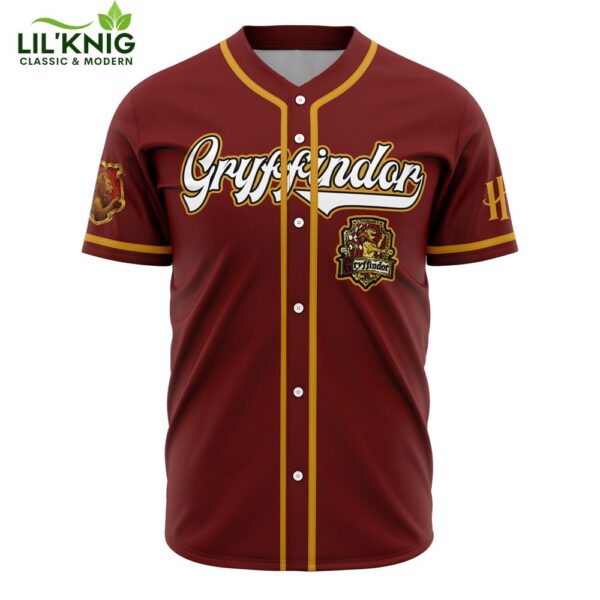 Hooktab 3D Printed Personalized Gryffindor House Harry Potter Men’S Short Sleeve Anime Baseball Jersey