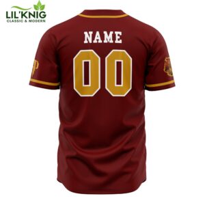 Hooktab 3D Printed Personalized Gryffindor House Harry Potter Men’S Short Sleeve Anime Baseball Jersey