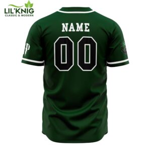 Hooktab 3D Printed Personalized Slytherin House Harry Potter Men’S Short Sleeve Anime Baseball Jersey