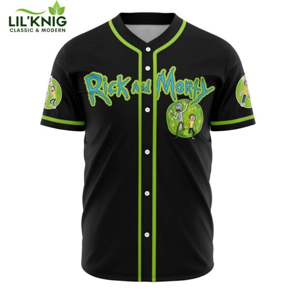 Hooktab 3D Printed Personalized Trippy Cosmic Rick And Morty Men’S Short Sleeve Anime Baseball Jersey