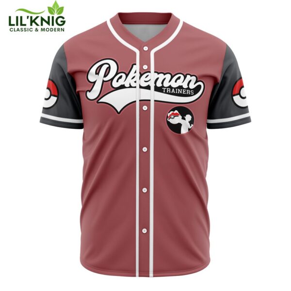 Hooktab 3D Printed Pokemon Trainers Pokemon Men’S Short Sleeve Anime Baseball Jersey