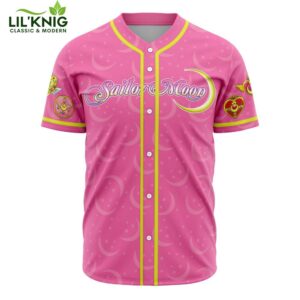 Hooktab 3D Printed Pretty Guardian V1 Sailor Moon Men’S Short Sleeve Anime Baseball Jersey