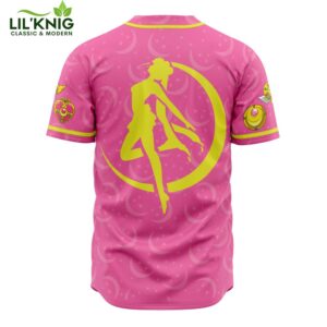 Hooktab 3D Printed Pretty Guardian V1 Sailor Moon Men’S Short Sleeve Anime Baseball Jersey