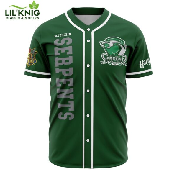 Hooktab 3D Printed Slytherin Serpents House Harry Potter Men’S Short Sleeve Anime Custom Baseball Jersey